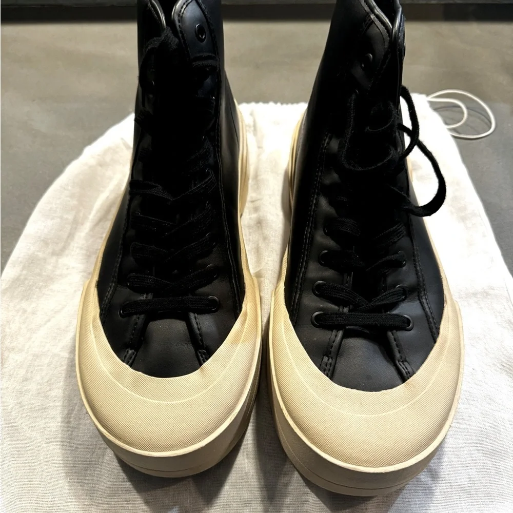 Zara Mens Black High Tops Size 12 - Picture 2 of 6